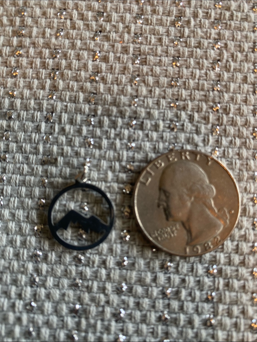 Black Mountain Circle Charm Ring for Women